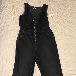 Anthropologie black denim Pilcro jumpsuit